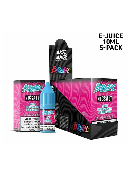 Just Juice Brutal,Sour Strawberry Bubblegum,5P