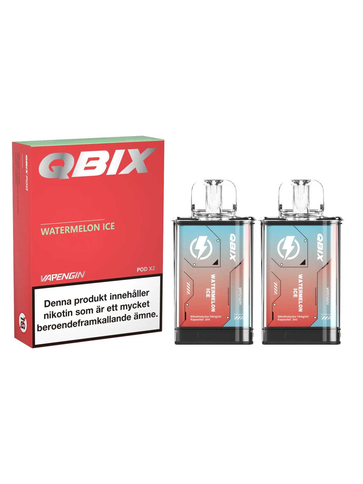 QBIX,2-PACK,Watermelon Ice 14mg-5P