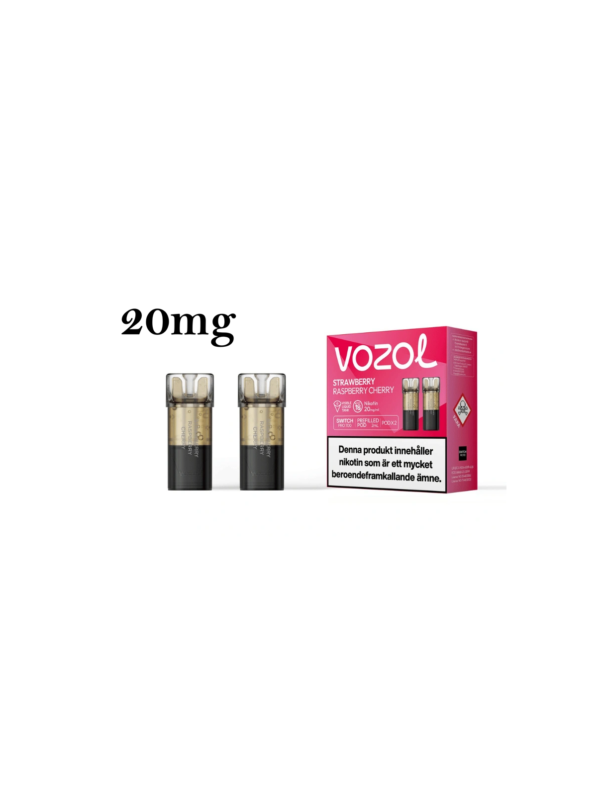Vozol Switsh-Pro Strawberry Raspberry Cherry-20MG /2*10P