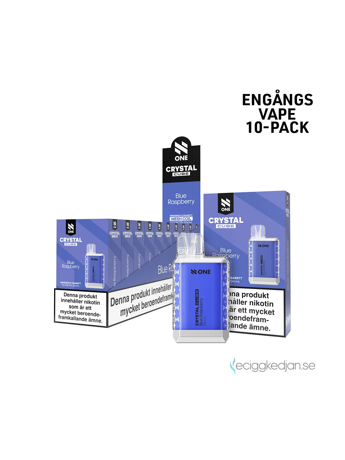 N One Crystal Cube-Blue Raspberry-10pack