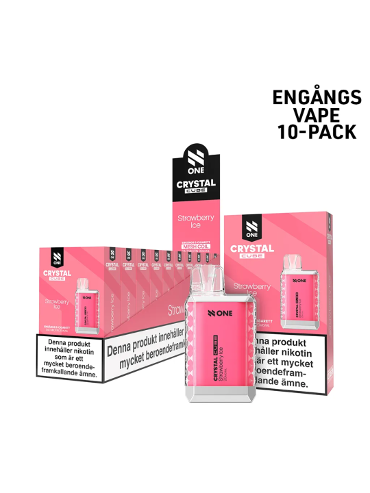 N One Crystal Cube-Strawberry Ice-10pack