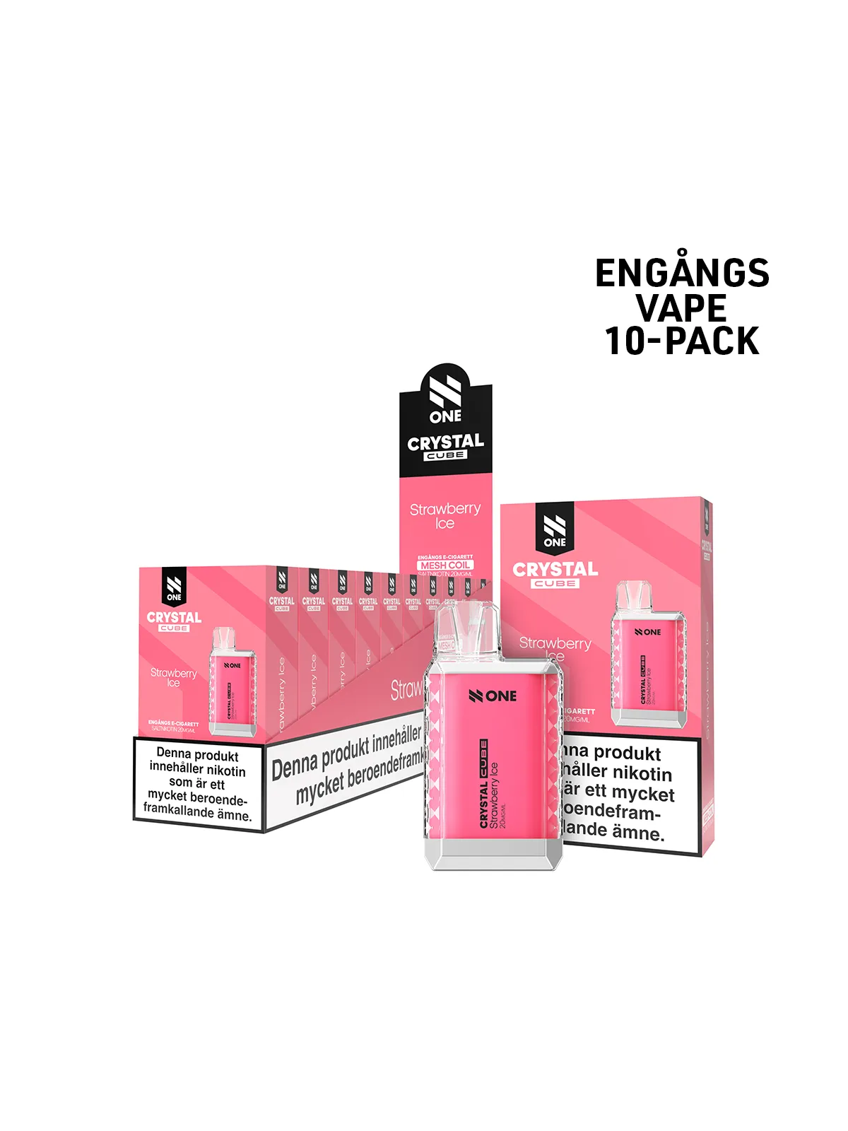 N One Crystal Cube-Strawberry Ice-10pack