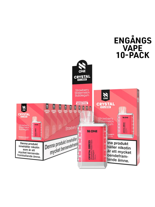 N One Crystal Cube-Strawberry Watermelon Bubblegum-10pack