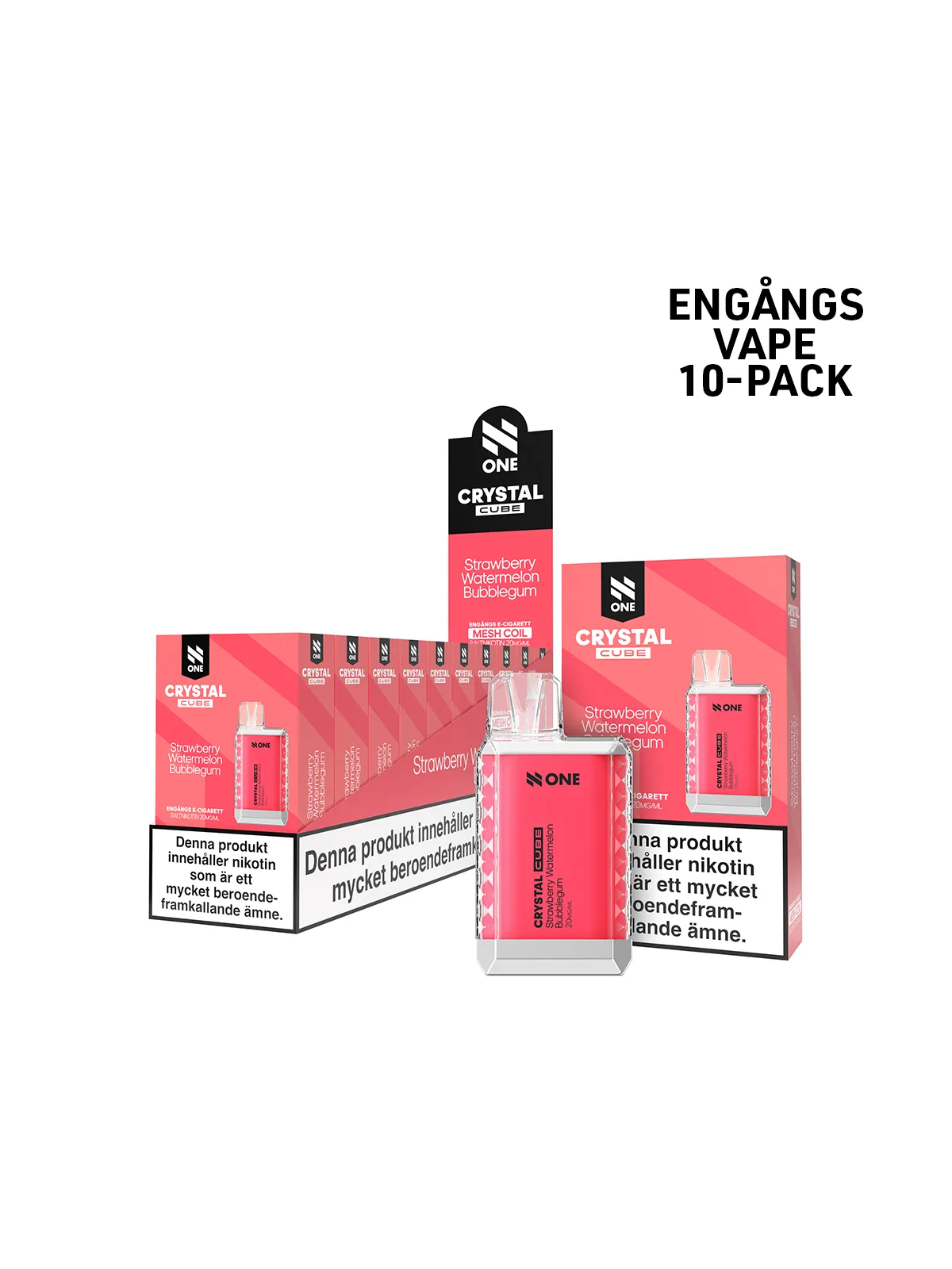 N One Crystal Cube-Strawberry Watermelon Bubblegum-10pack
