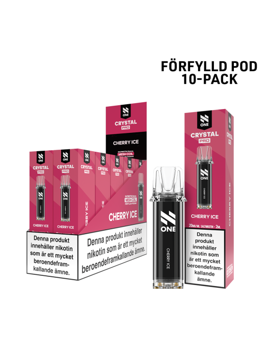 N One Crystal Förfylld Pod-Cherry Ice-10P