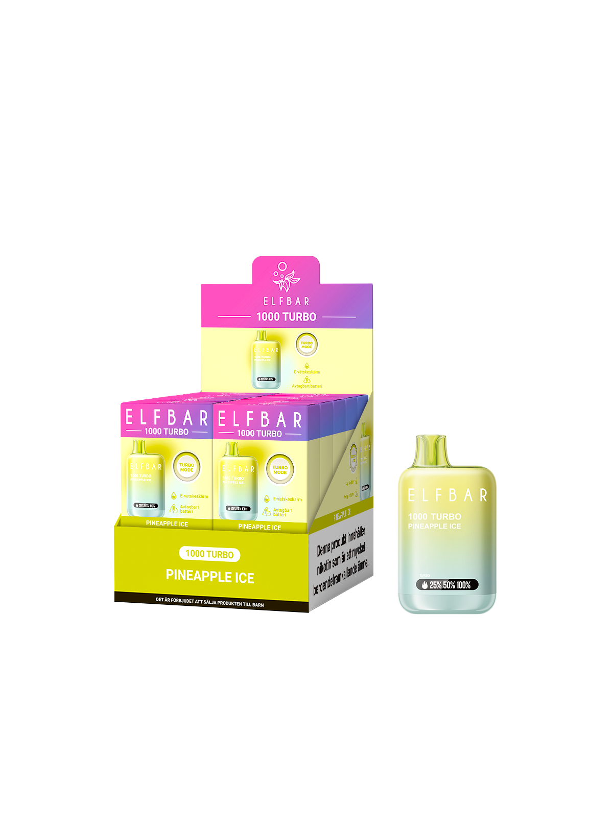 ElfBar 1000 Turbo 20mg-Pineapple Ice-10P