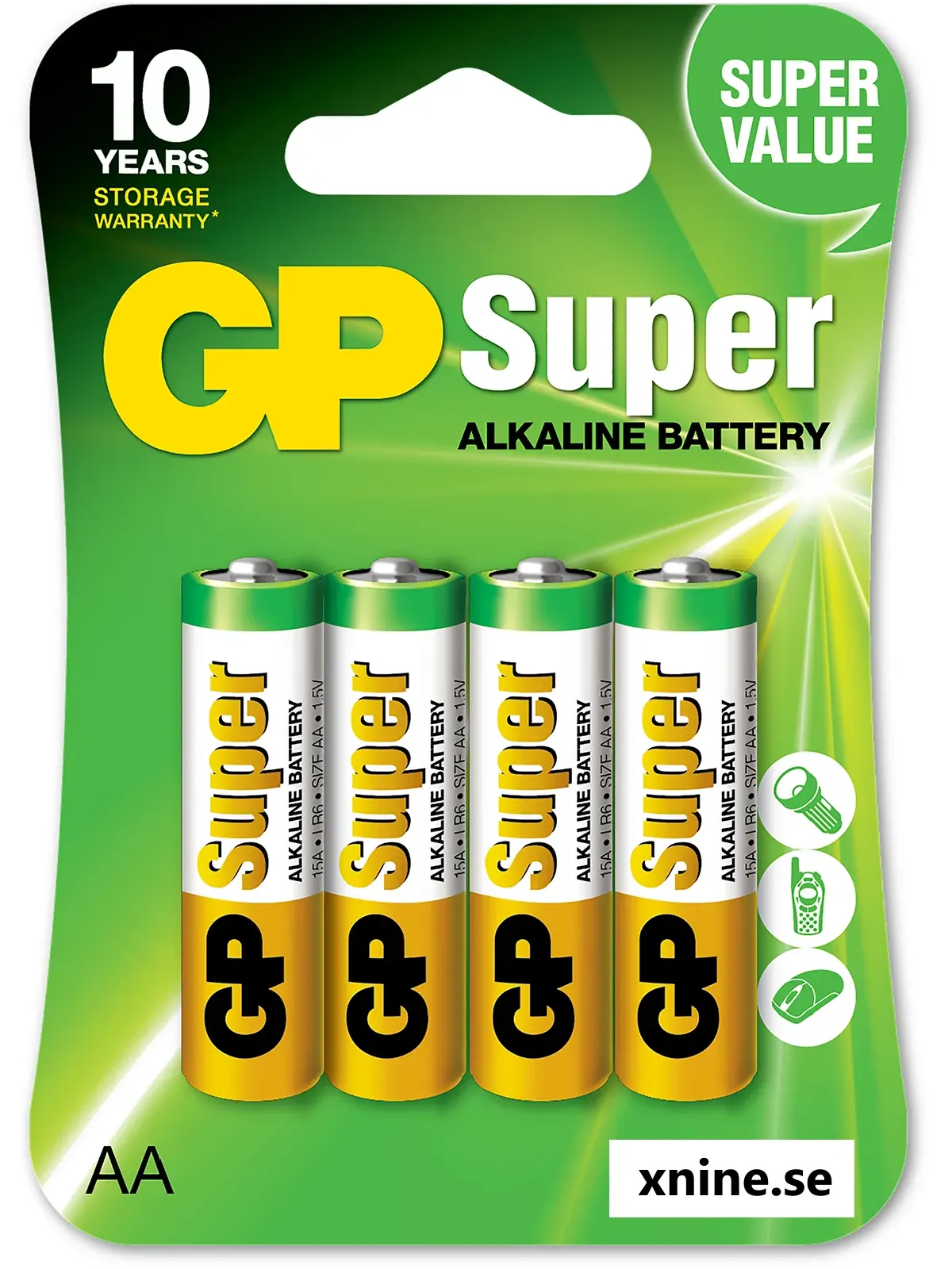 GP Alkaline AA-batteri 4 -pack