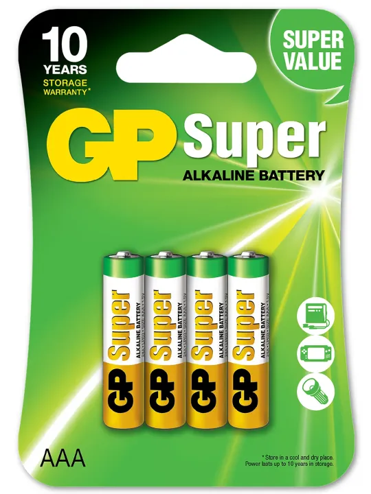 GP Alkaline AAA-batteri 4 -pack