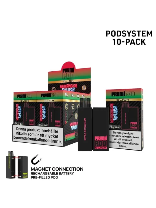 Frunk klick,.Watermelon Splash Batteri inkl Förfylld Pod 2 *10 p