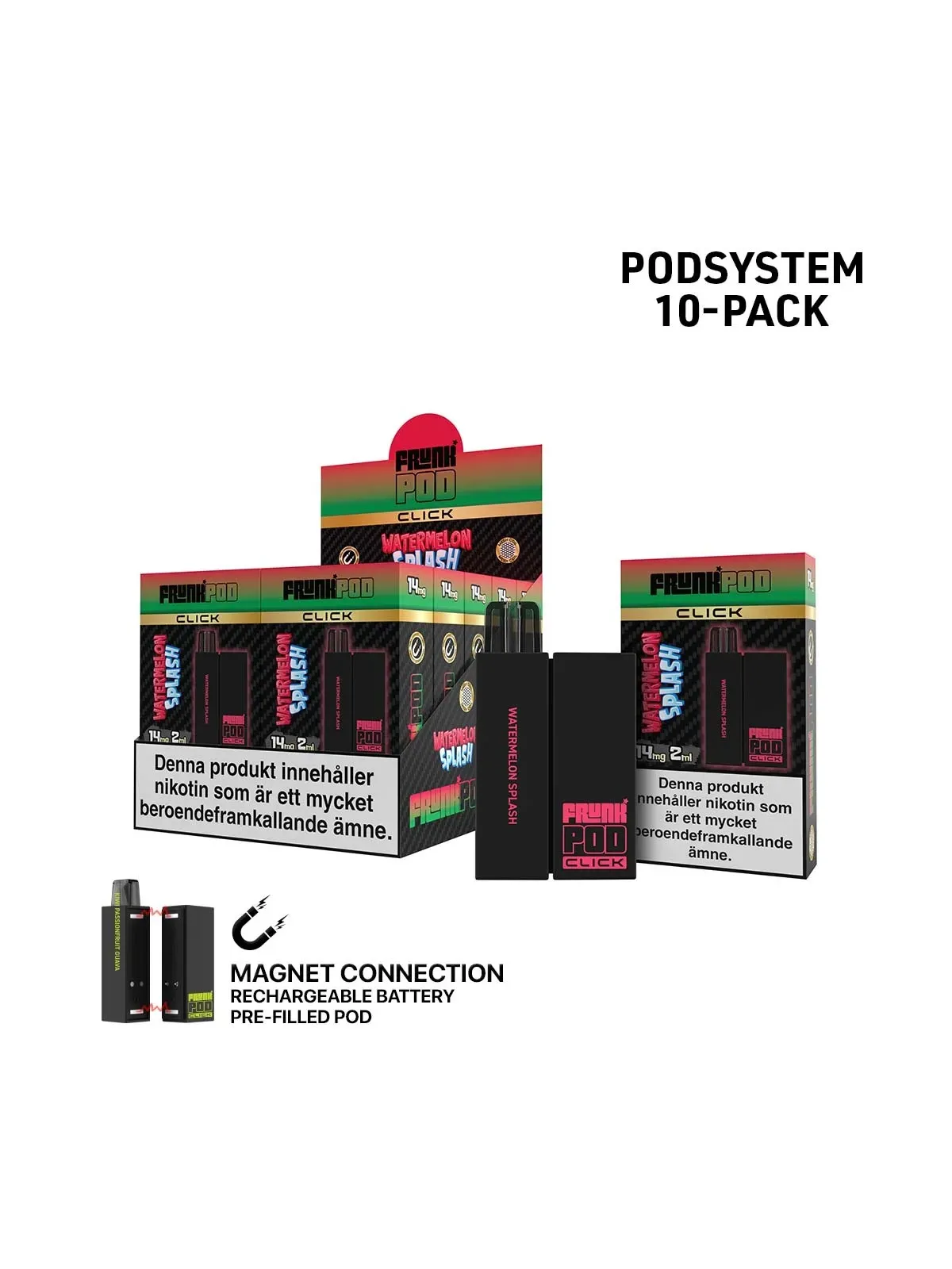 Frunk klick,.Watermelon Splash Batteri inkl Förfylld Pod 2 *10 p