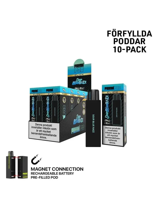 Frunk klick,Sour Blue Razz Förfylld Pod