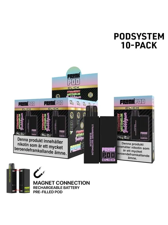 Frunk klick,.Strawberry Watermelon Bubblegum Batteri inkl Förfylld Pod