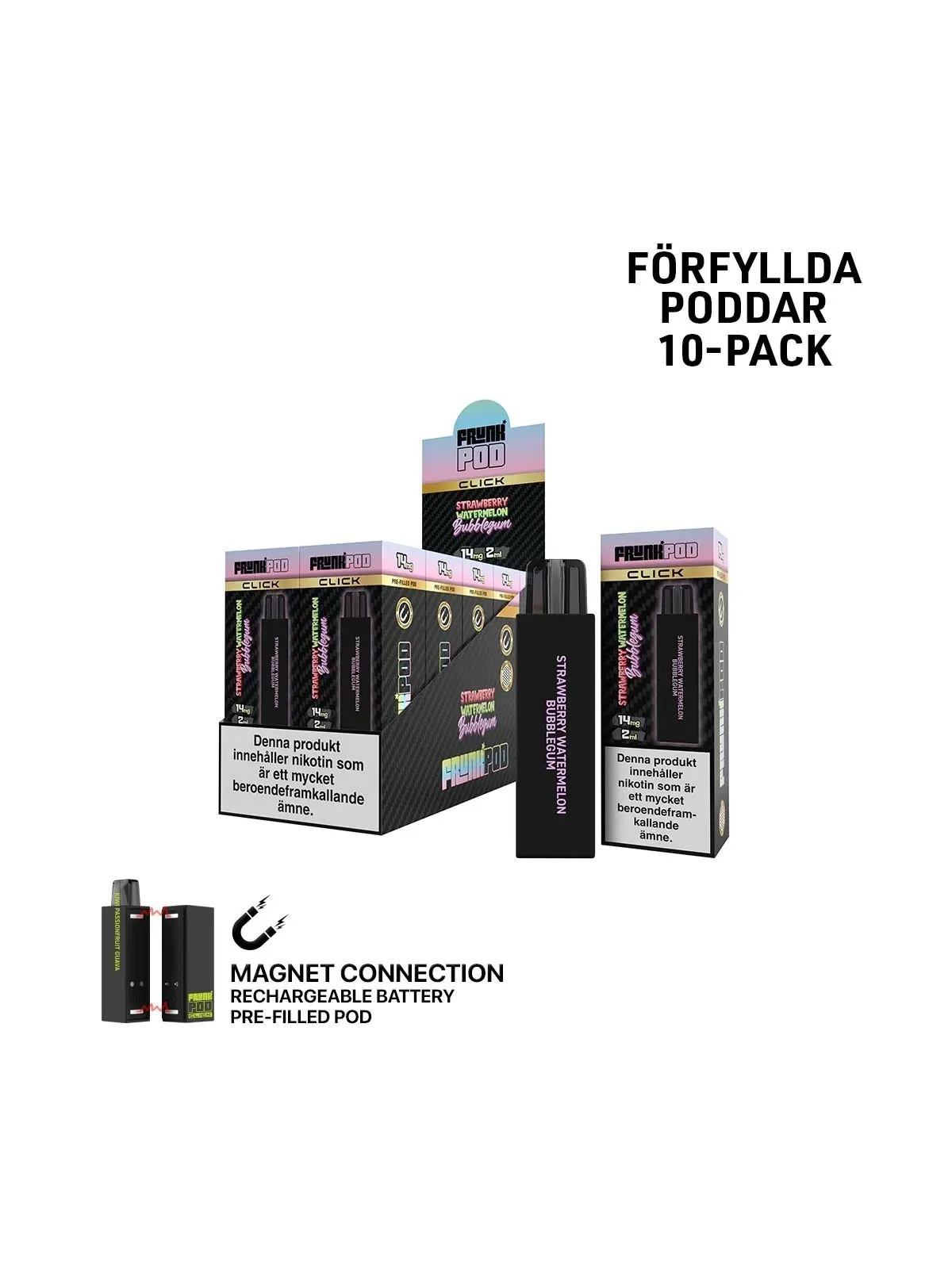 Frunk klick,Strawberry Watermelon Bubblegum Förfylld Pod