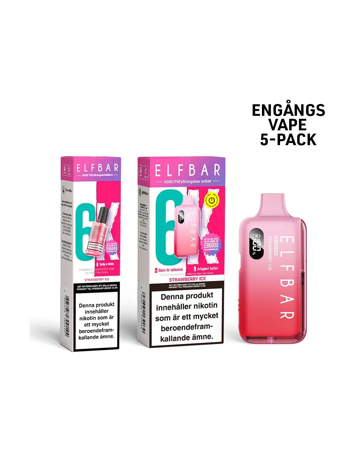 ElfBar 6K-Strawberry Ice,5-P